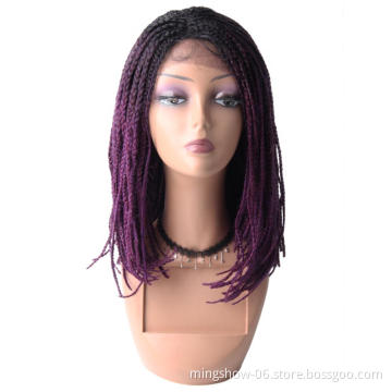 Factory price synthetic purple lace front wig, xuchang synthetic wig vendor
